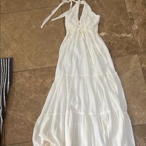 Elegant White Halter Maxi Dress